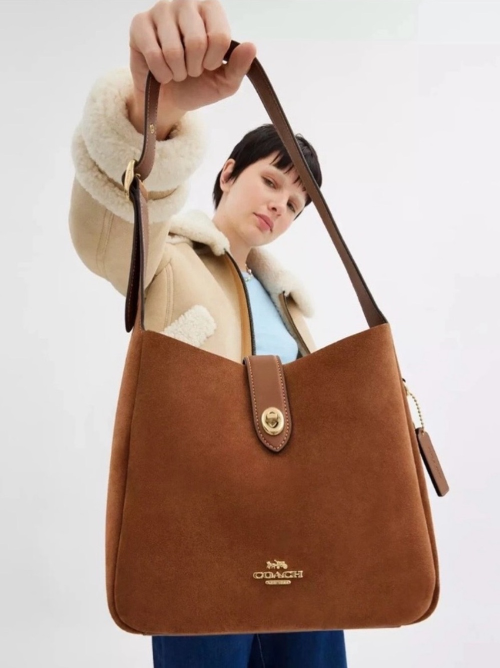 Coach Suede Hadley Mini Crossbody Shoulder  Bag - Picture 4 of 12